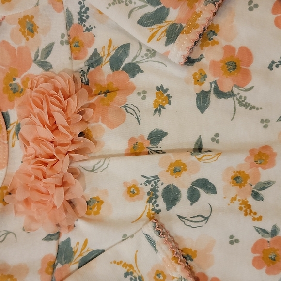 Nicole Miller Coral Floral 2 Pc Footed Pajama - Picture 2 of 8